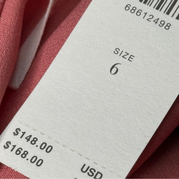 COPY - (NWT) Anthropologie Ruched Asymmetrical Mini Dress Coral Size 6 - Picture 14 of 15